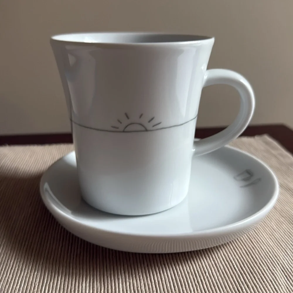 Crate&Barrel Kahla Scribble Coffee Mug and Saucer Germany Repacement Dishes